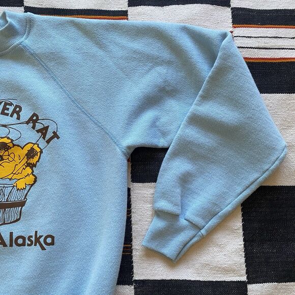 Vintage 70’s Crewneck Graphic Sweater. Stikine River Rat. Size Medium. USA. Rare - Picture 8 of 14